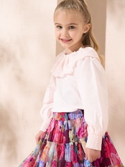 Angel & Rocket Pink Embroidered Collar Rib Top - Image 4 of 5