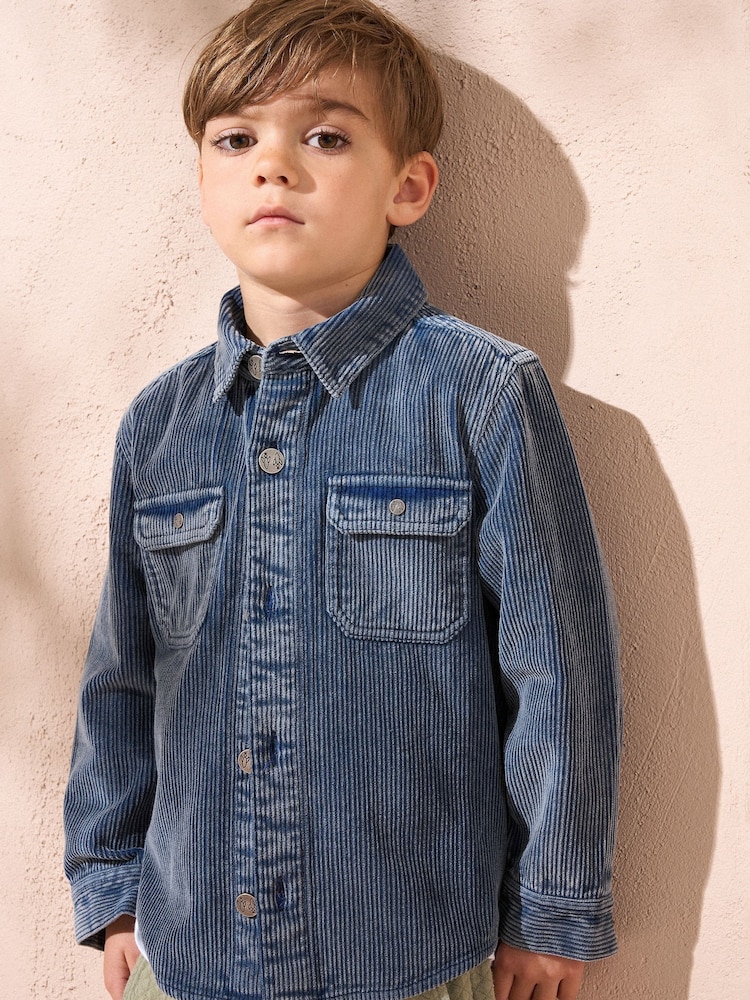 Angel & Rocket Blue Charlie Corduroy 100% Cotton Shirt - Image 1 of 4