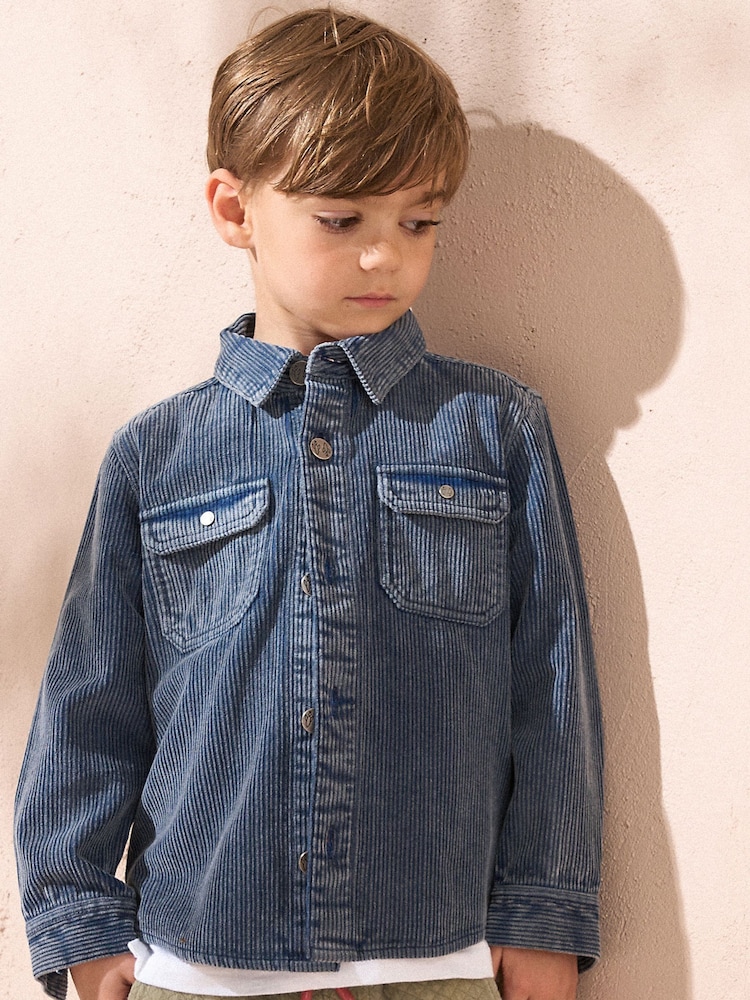 Angel & Rocket Blue Charlie Corduroy 100% Cotton Shirt - Image 2 of 4