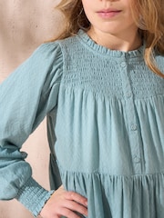 Angel & Rocket Green Ellerie Textured Tiered 100% Cotton Dress - Image 2 of 7