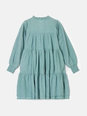 Angel & Rocket Green Ellerie Textured Tiered 100% Cotton Dress - Image 6 of 7