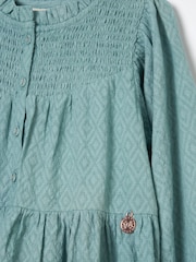 Angel & Rocket Green Ellerie Textured Tiered 100% Cotton Dress - Image 7 of 7