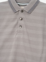 Angel & Rocket Grey Caleb Textured Stripe 100% Cotton Polo Shirt - Image 7 of 7