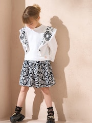 Angel & Rocket Cream Nadine Folk Print Sweat 100% Cotton Dress - Image 2 of 3