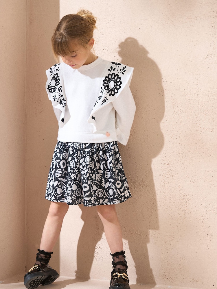 Angel & Rocket Cream Nadine Folk Print Sweat 100% Cotton Dress - Image 2 of 3