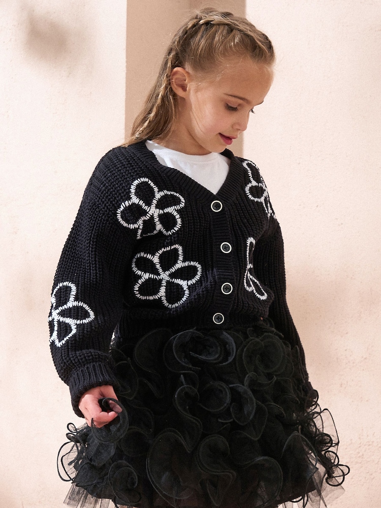 Angel & Rocket Black Bonnie Flower Cardigan - Image 1 of 6