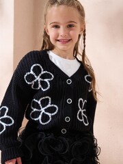 Angel & Rocket Black Bonnie Flower Cardigan - Image 2 of 6