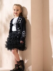 Angel & Rocket Black Bonnie Flower Cardigan - Image 3 of 6