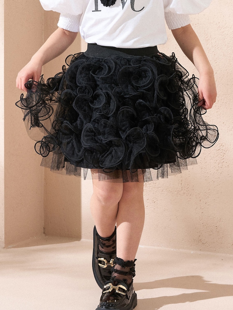 Angel & Rocket Black Colette Spiral Mesh Skirt - Image 1 of 5