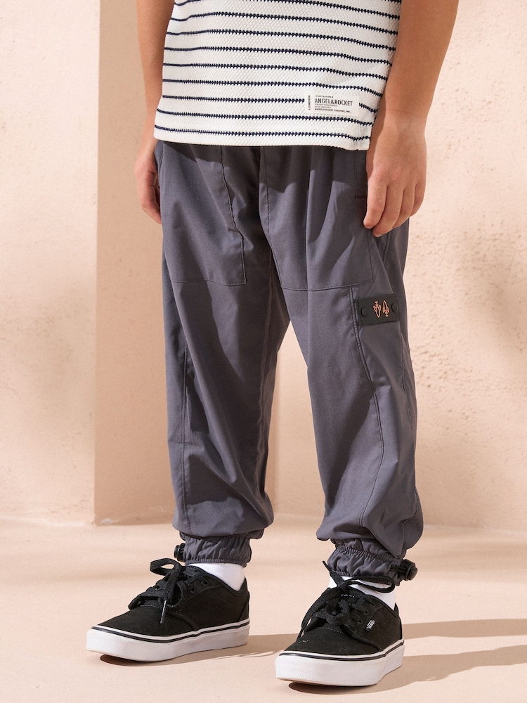 Angel & Rocket Grey Clay Stretch Woven Joggers - Image 1 of 5 Angel & Rocket Grey Clay Stretch Woven Joggers - Image 1 of 5