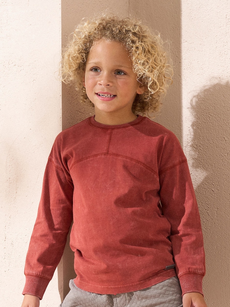 Angel & Rocket Red Evan Long Sleeve Washed Graphic 100% Cotton T-Shirt - Image 1 of 4