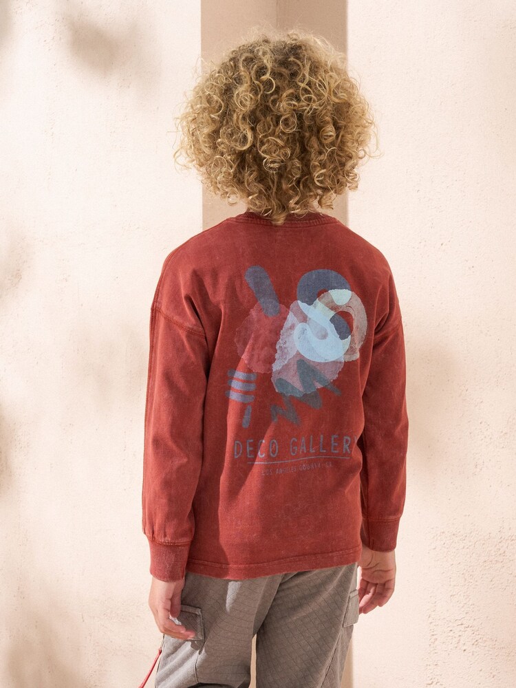 Angel & Rocket Red Evan Long Sleeve Washed Graphic 100% Cotton T-Shirt - Image 2 of 4