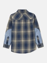 Angel & Rocket Blue Edison Panelled Check 100% Cotton Shirt - Image 2 of 3