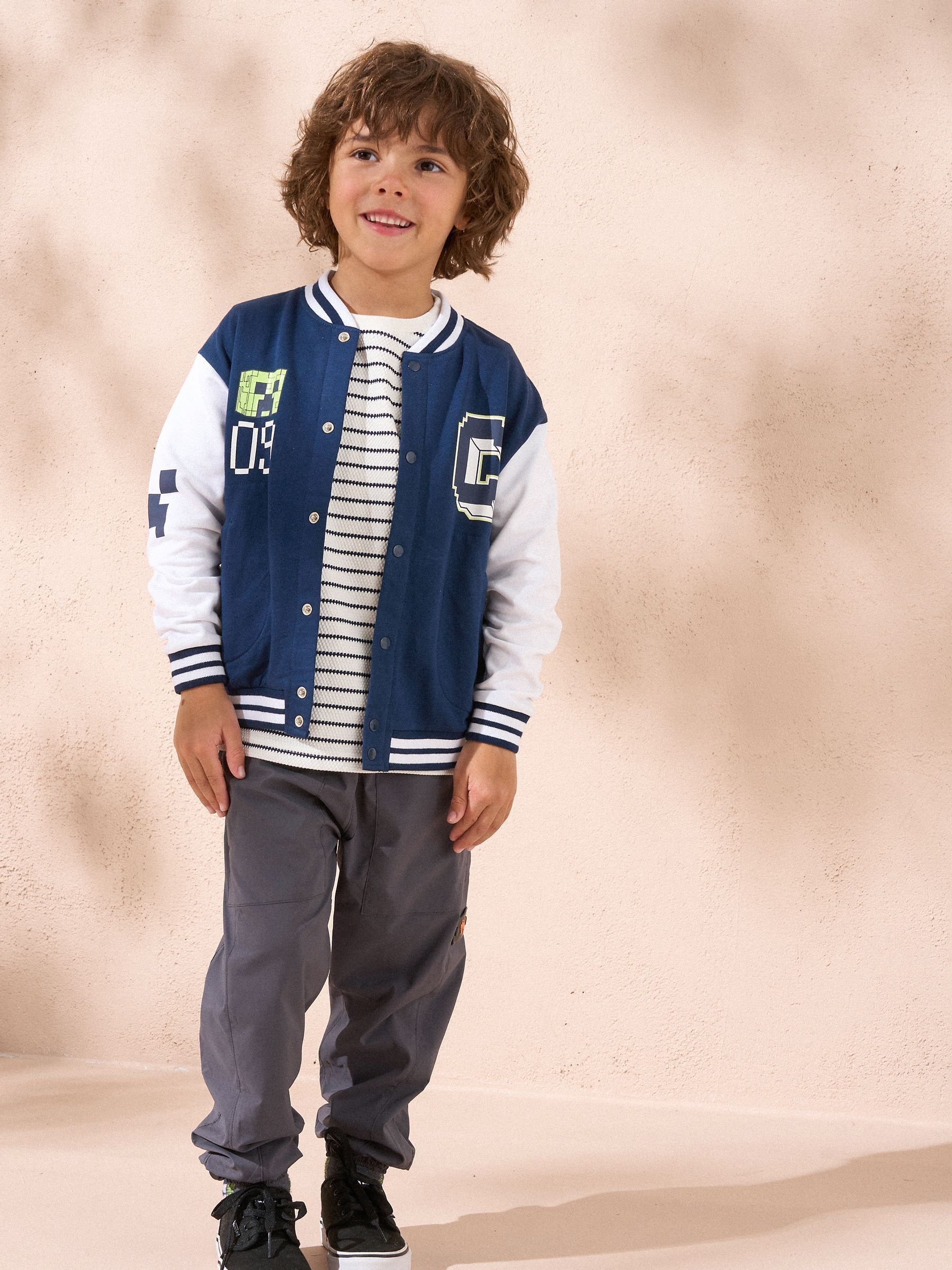 Buy Angel & Rocket Blue Minecraft Preppy Varsity 100% Cotton