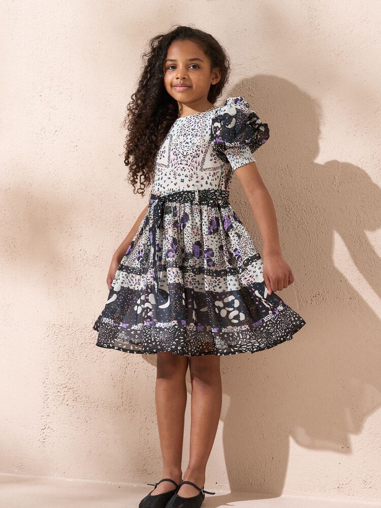Angel & Rocket Animal Estelle Multi Print Mix Belted Dress - Image 1 of 8 Angel & Rocket Animal Estelle Multi Print Mix Belted Dress - Image 1 of 8