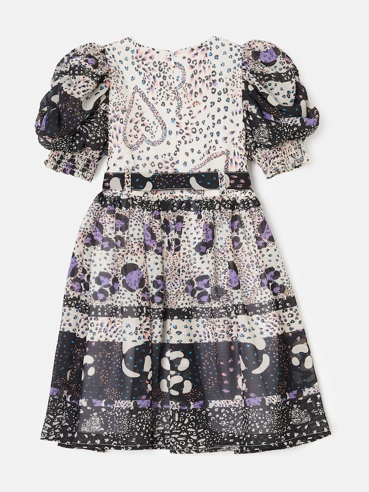 Angel & Rocket Animal Estelle Multi Print Mix Belted Dress - Image 8 of 8