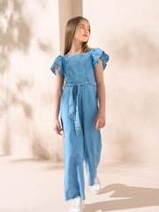 Angel & Rocket Blue Paris Denim 100% Cotton Jumpsuit - Image 1 of 4