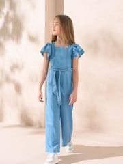 Angel & Rocket Blue Paris Denim 100% Cotton Jumpsuit - Image 2 of 4