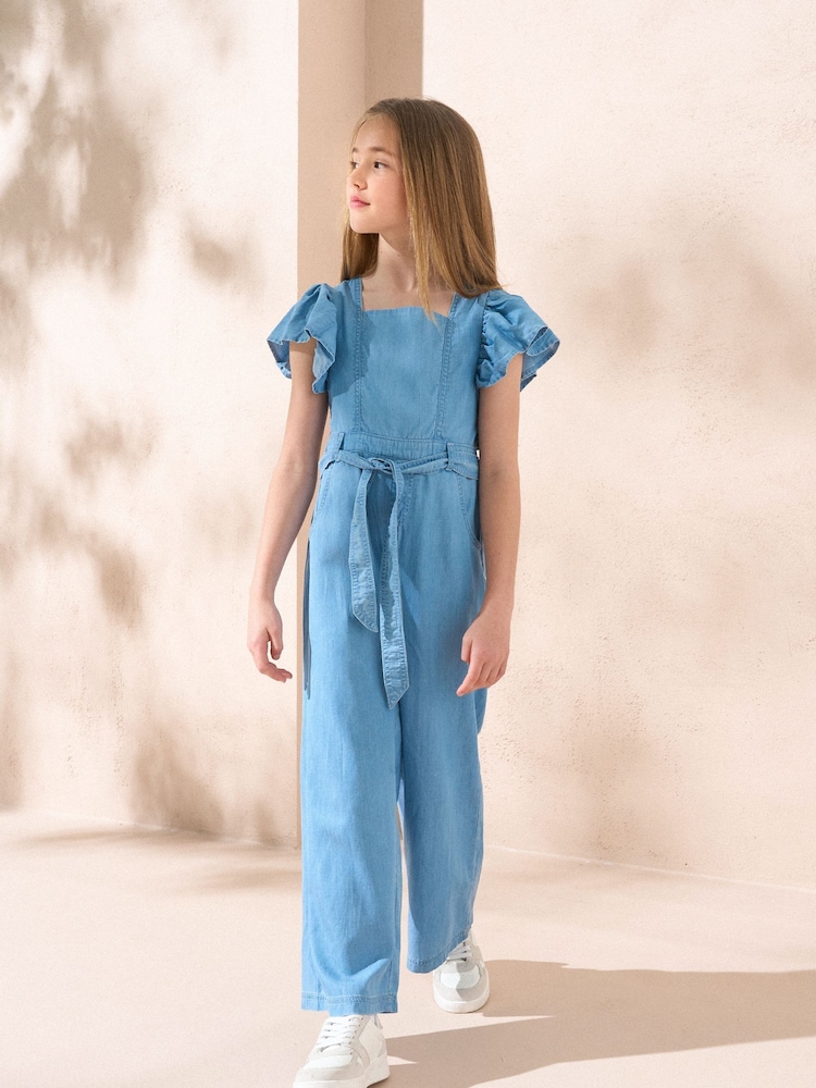 Angel & Rocket Blue Paris Denim 100% Cotton Jumpsuit - Image 2 of 4