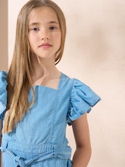 Angel & Rocket Blue Paris Denim 100% Cotton Jumpsuit - Image 3 of 4