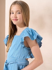 Angel & Rocket Blue Paris Denim 100% Cotton Jumpsuit - Image 4 of 4