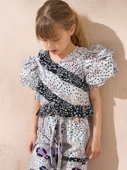 Angel & Rocket Animal Estelle Multi Frill Print Top - Image 1 of 5