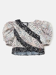 Angel & Rocket Animal Estelle Multi Frill Print Top - Image 3 of 5
