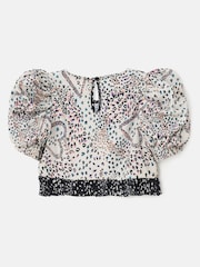 Angel & Rocket Animal Estelle Multi Frill Print Top - Image 4 of 5