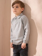 Angel & Rocket Grey Caleb Quarter Zip Polo Shirt - Image 2 of 3