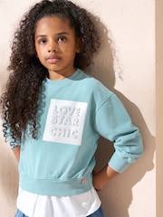 Angel & Rocket Green Eloise Shirt Tail Sweatshirt - Image 1 of 5