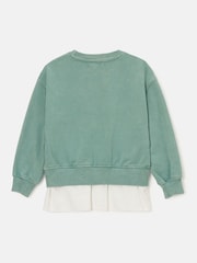 Angel & Rocket Green Eloise Shirt Tail Sweatshirt - Image 4 of 5