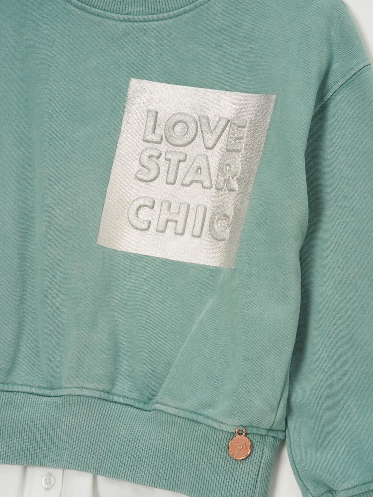 Angel & Rocket Green Eloise Shirt Tail Sweatshirt - Image 5 of 5