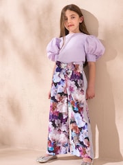Angel & Rocket Purple Estelle Multi Printed Trousers - Image 2 of 5