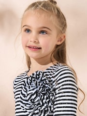 Angel & Rocket Black Carrie Black Stripe Corsage Dress - Image 2 of 4