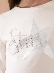 Angel & Rocket Cream Erin Ivory Long Sleeve Star T-Shirt - Image 3 of 6