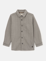 Angel & Rocket Grey Henry Herringbone Textured Shirt - Image 1 of 3