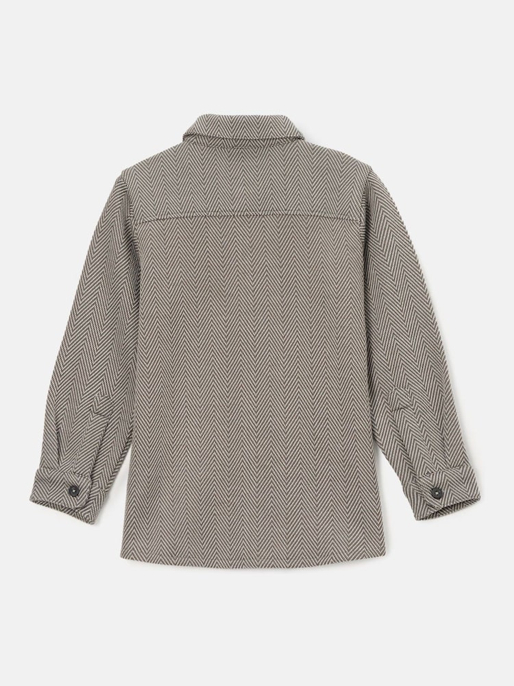 Angel & Rocket Grey Henry Herringbone Textured Shirt - Image 2 of 3