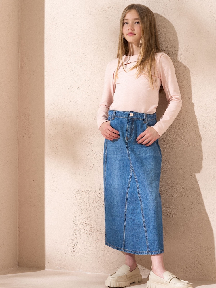 Angel & Rocket Blue Nicolette Denim Midi Skirt - Image 3 of 3