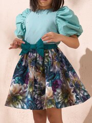 Angel & Rocket Blue Mirielle Multi Jacquard Print 100% Cotton Skirt - Image 1 of 4
