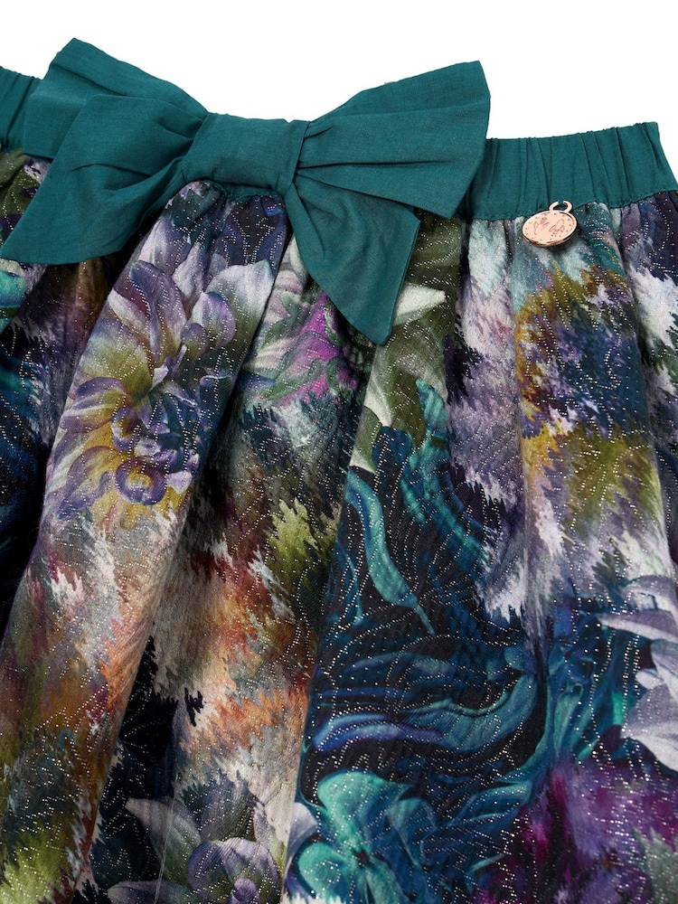 Angel & Rocket Blue Mirielle Multi Jacquard Print 100% Cotton Skirt - Image 4 of 4