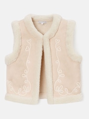 Angel & Rocket Cream Leonie Ivory Shearling Gilet - Image 3 of 5