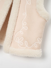 Angel & Rocket Cream Leonie Ivory Shearling Gilet - Image 5 of 5