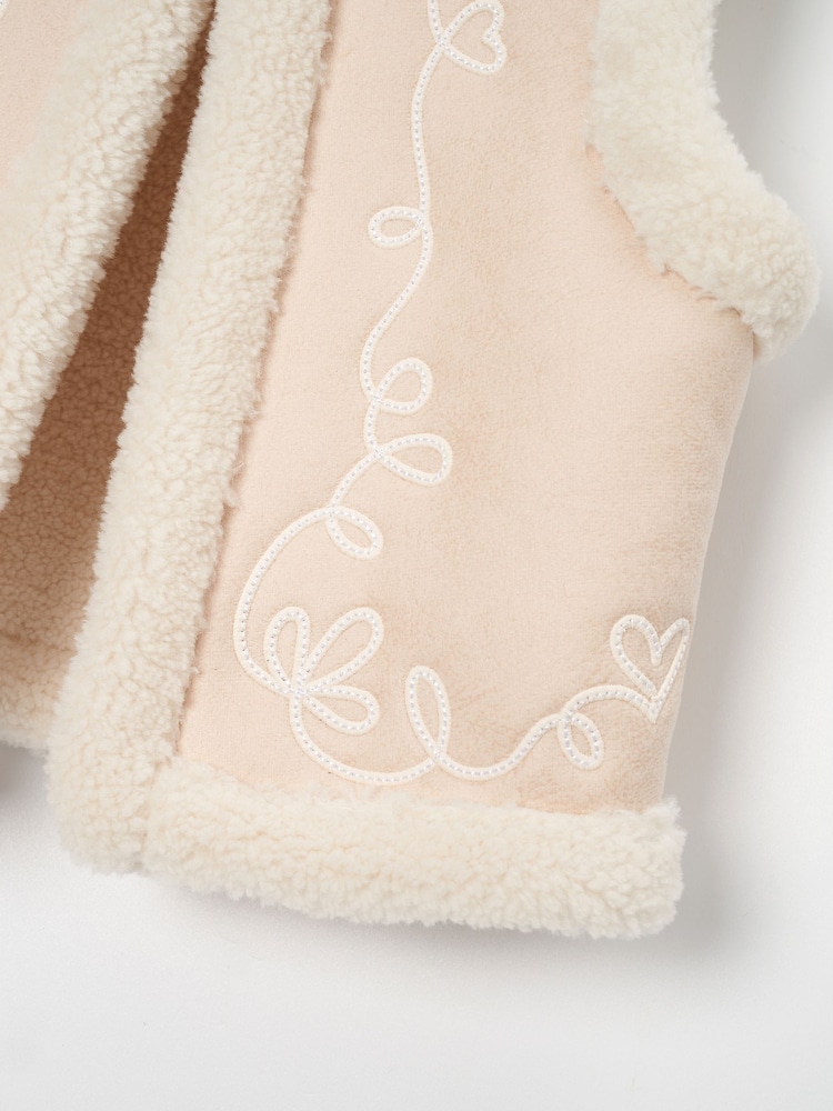 Angel & Rocket Cream Leonie Ivory Shearling Gilet - Image 5 of 5