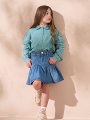 Angel & Rocket Green Juiette Broderie Frill 100% Cotton Shirt - Image 5 of 5