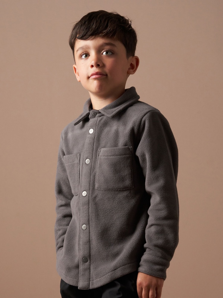 Angel & Rocket Black Fleece Shacket - Image 1 of 7