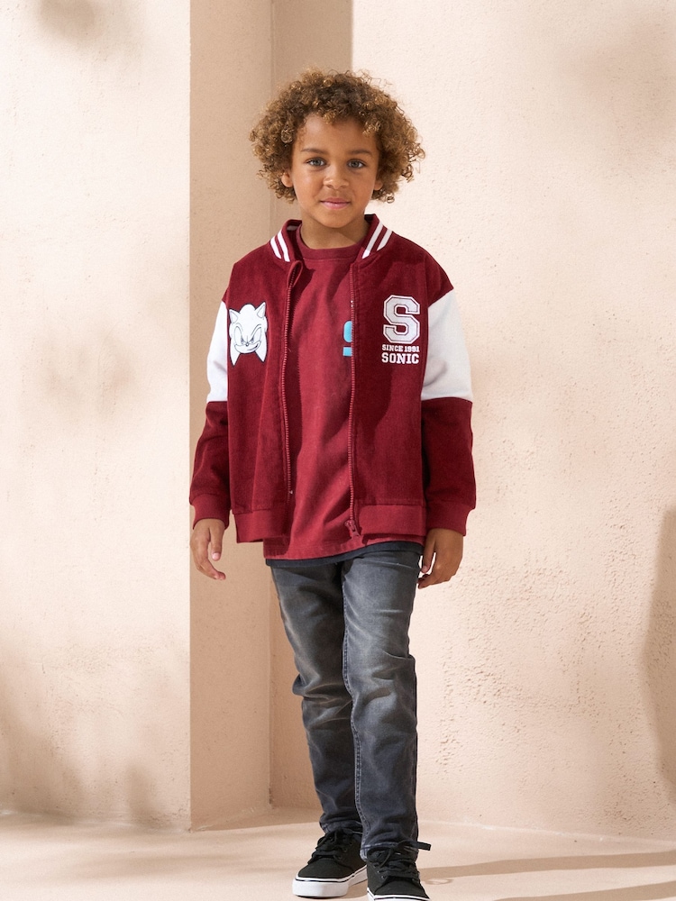 Angel & Rocket Red Red Sonic Corduroy Preppy Zip Up 100% Cotton Jacket - Image 2 of 3