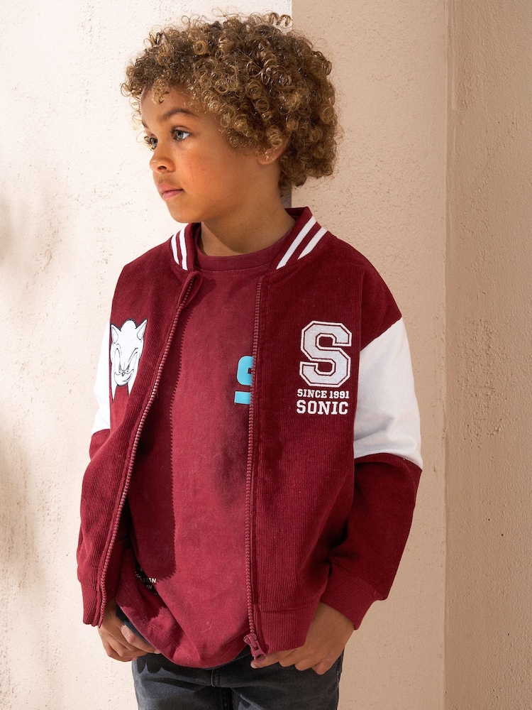 Angel & Rocket Red Red Sonic Corduroy Preppy Zip Up 100% Cotton Jacket - Image 3 of 3