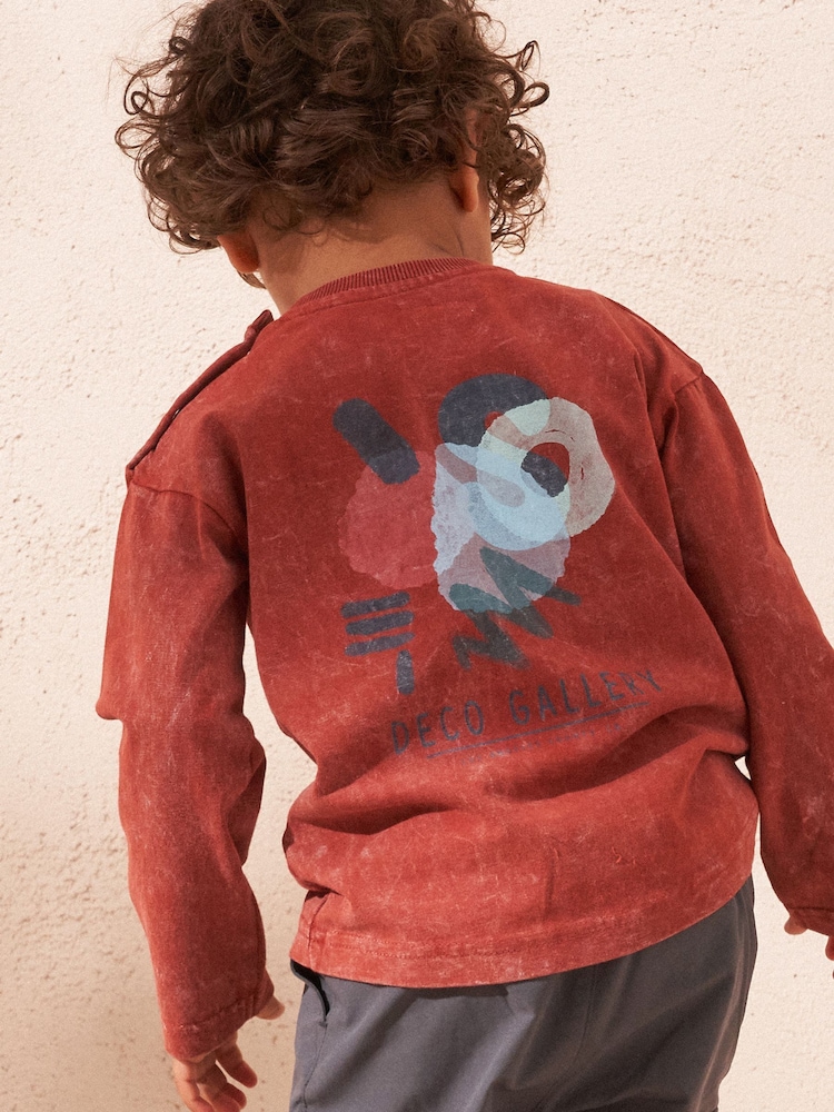 Angel & Rocket Red Evan Long Sleeve Washed Graphic 100% Cotton T-Shirt - Image 4 of 4