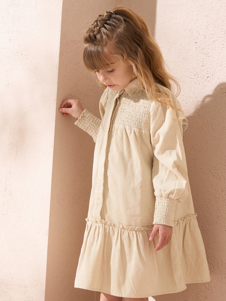 Angel & Rocket Cream Rafferty Denim 100% Cotton Star Collar Dress - Image 2 of 4