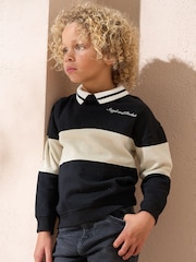 Angel & Rocket Blue Slade Rugby Varsity Sweatshirt - Image 1 of 3